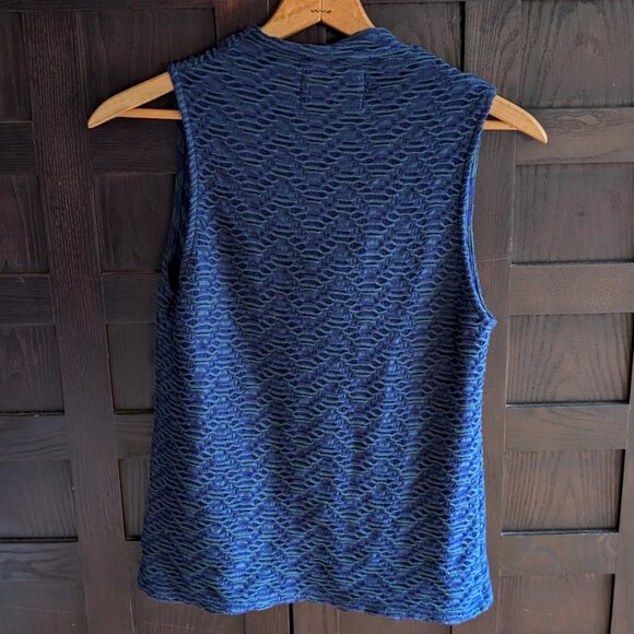 Anthropologie Deletta Textured Boho Stretchy Cowl Neck Sleeveless Top - Picture 2 of 8